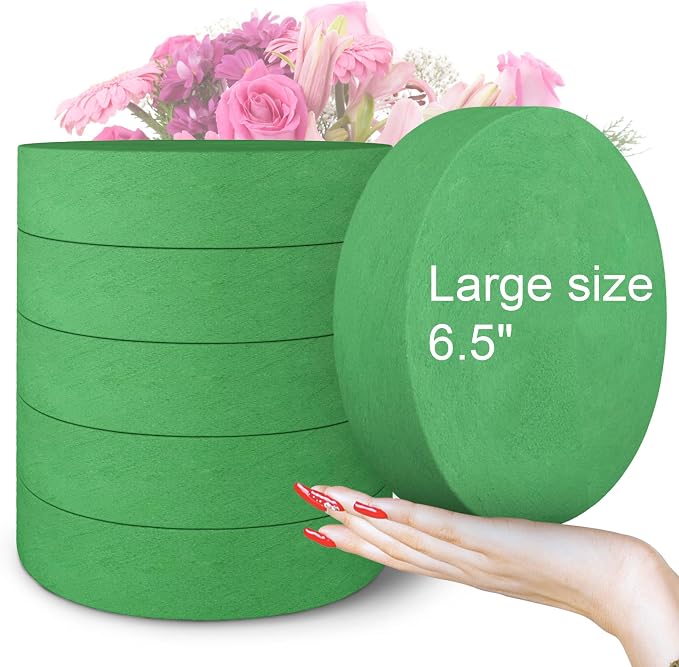 Max Shape 6 Pcs Floral Foam Round Blocks, Large Wet and Dry Green Foam by MaxShape