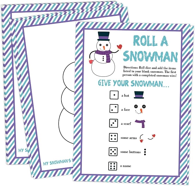 Roll A Snowman Game, Christmas Dice Games by rorusio