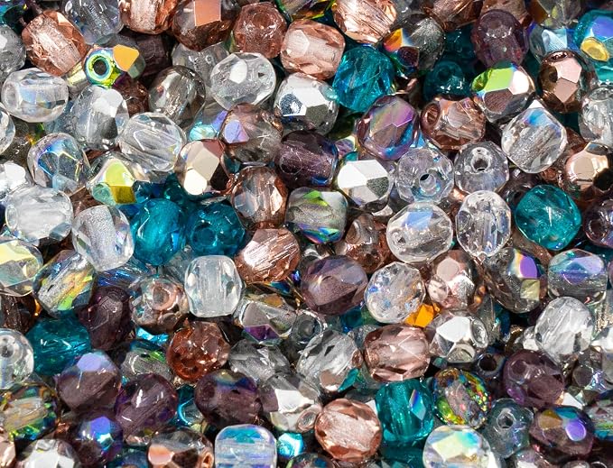 1.76oz Faceted Fire Polished Round Glass Beads 4mm, Czech Republic Bohemian - Image 4