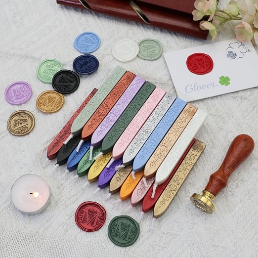 12Pcs Wax Sealing Sticks with Wicks, Mixed Wicks Waxsealsticks Wedding - Image 6