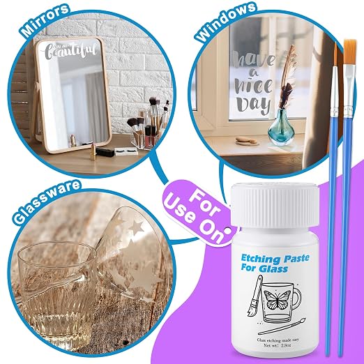 Glass Etch Starter Cream Kit for Intricate Designs Etching Art Cream Etching - Image 5