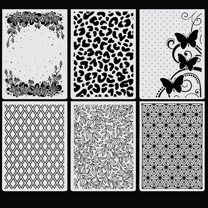 6Pcs Flower Leaf Embossing Folders DIY Craft Paper Card Embossing Template by QSZKeer