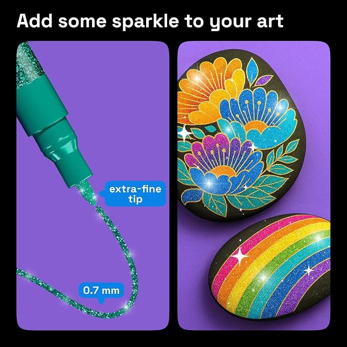 ARTISTRO 12 Glitter Paint Pens Sparkly and Shiny - Image 4