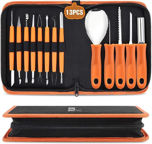 Pumpkin Carving Kit Tools Halloween, Stainless Steel Double-side Sculpting Tool by CHRYZTAL