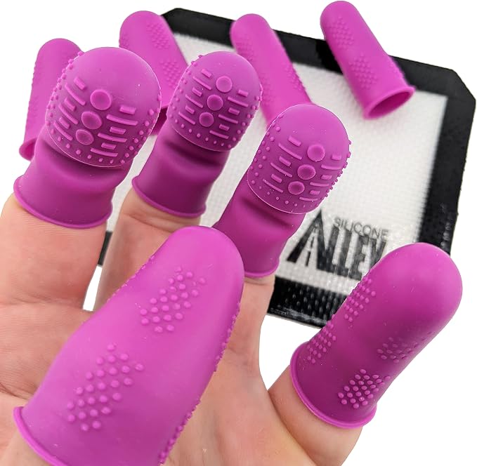 FLEX Thimbles | 9-Pack | 3X-Thick THIK-TIP Medium + Standard Purple Finger - Image 8