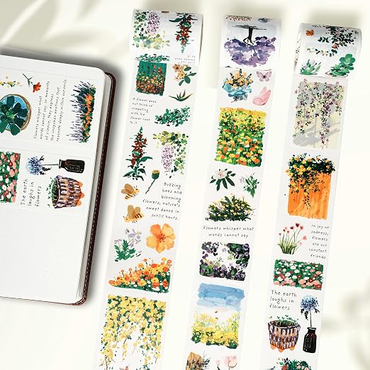 WT Spring Oasis Washi Tape Sticker Set, 3 Rolls, Original Designs, - Image 2
