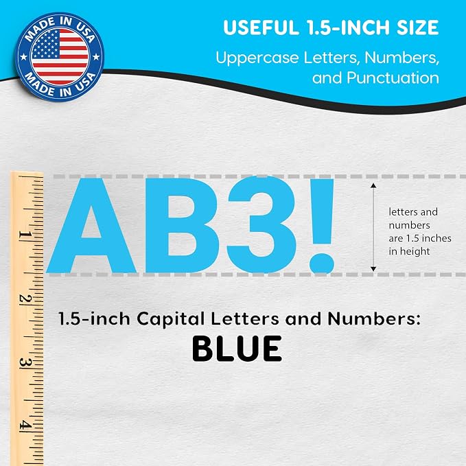 FreshCut Crafts 636 Pcs 1.5 in. Blue Bulletin Board Letters & Numbers, Capital - Image 3