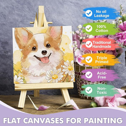FUMILE Canvas Boards for Painting 8x8, 6 Pack Canvases for Painting Primed Acid - Image 3