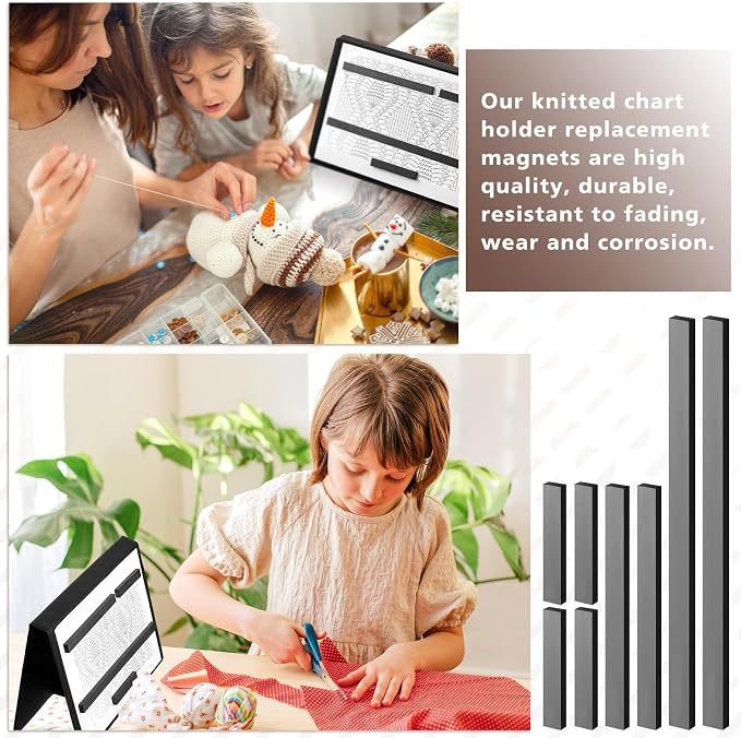 Flutesan 8 Pcs Knitting Chart Keeper Magnet Replacement Set Cross Stitch Line - Image 5