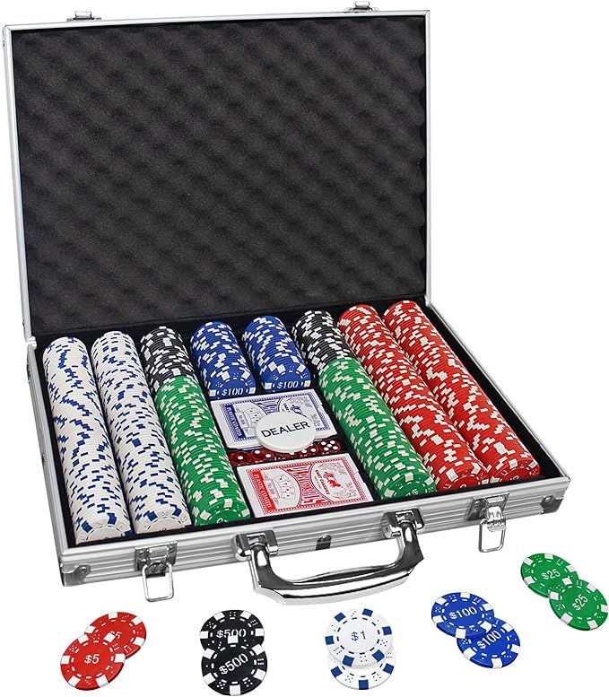 Poker Chips with Numbers, 11.5 Gram Poker Set by Comie