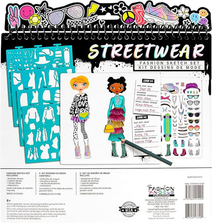 Fashion Angels Streetwear Design Portfolio, Includes 30 Sketch Sheets, Stencil - Image 5