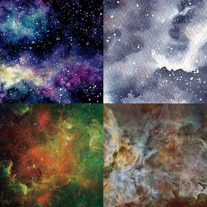YASMEN Scrapbook Paper Pad, 24 Sheets Celestial Themed Mixture Colored Paper - Image 2