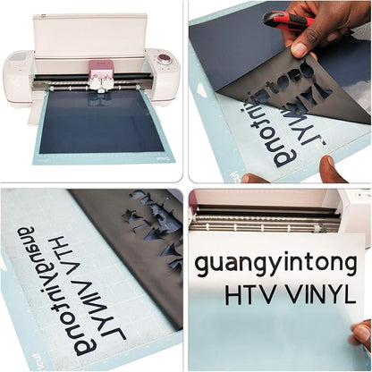 Guangyintong Heat Transfer Vinyl Black HTV Rolls, Matte Surface HTV - Image 6