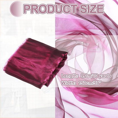 MECCANIXITY Iridescent Sheer Organza Fabric, 10 Yards x 59 Inches Solid - Image 2