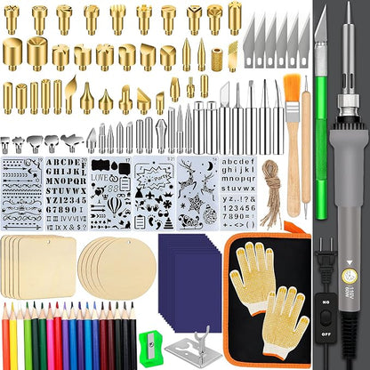 137PCS Wood burning Kit, DIY Creative Tool Set Soldering Woodburning Pen by PETUOL