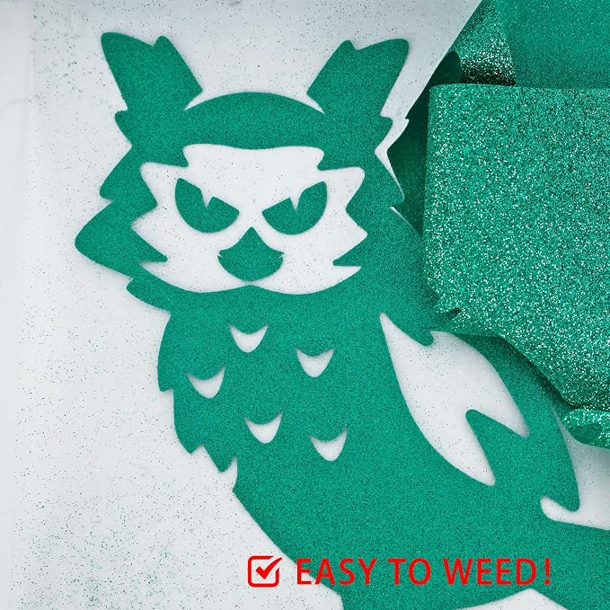 FUNKAKA Glitter Green HTV Heat Transfer Vinyl Rolls - Image 5