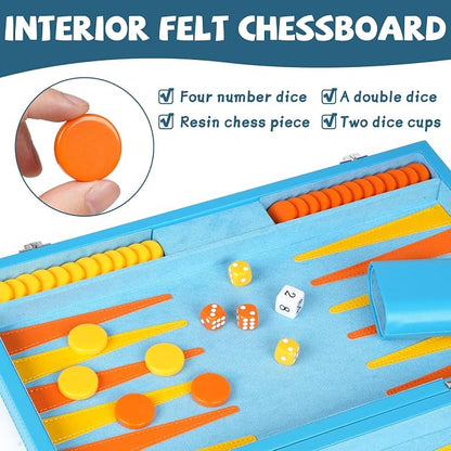 Backgammon Set, 15 Inches Classic Board Game - Image 4