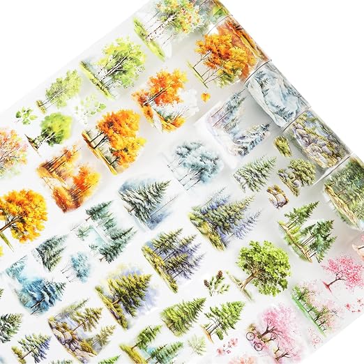 6PCS Trees and Forest PET Tape Set, Nature Scenery Adhesive Tapes by MiyouLuna