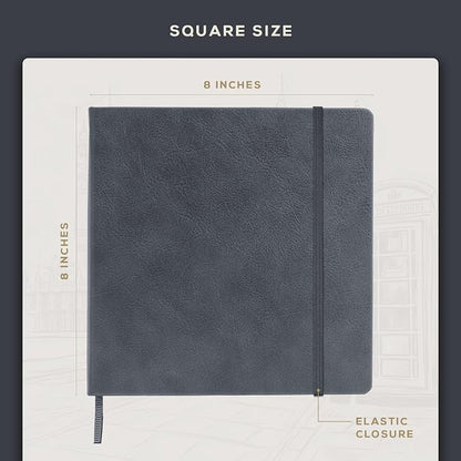 Beechmore Books Square Sketchbook – 8x8 Premium Vegan Leather Bound Large - Image 3