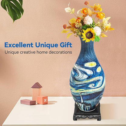 3D Puzzles Vase for Adults, Crafts for Adults, 160 Pieces Plastic DIY Unique - Image 3