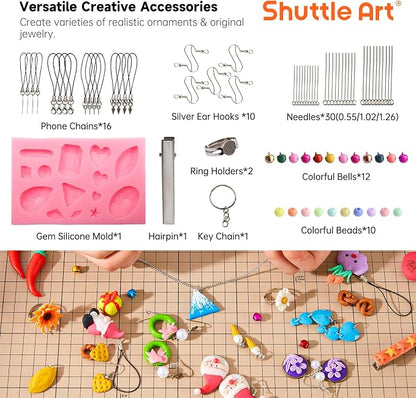 Shuttle Art Polymer Clay Kit, 50 Colors, Soft Oven Clay Kit, 19 Carving Tools - Image 4