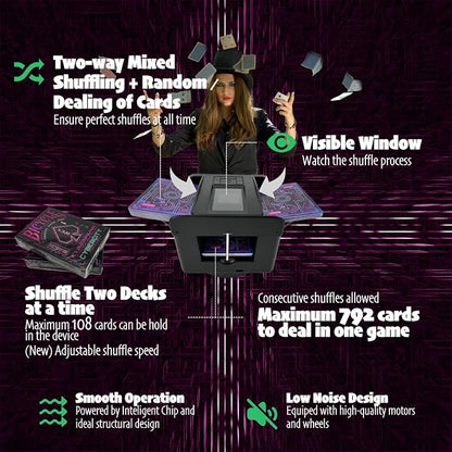 2025 New Smart 2-in-1 Automatic Card Shuffler and Dealer, Programmable Card - Image 7