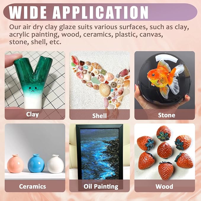 120ml Clear Varnish for Air Dry Clay, Gloss Finish Clear Glaze for Pottery - Image 4