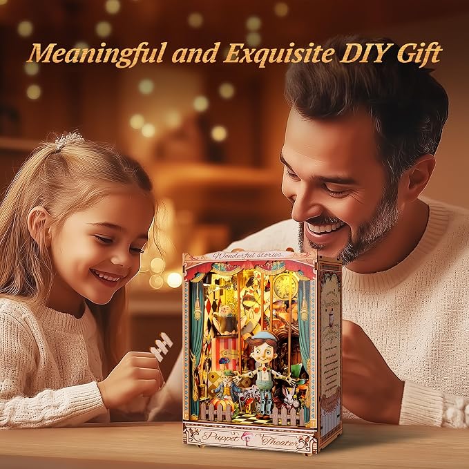 LED 3D Wood Puzzle Puppet Theater Book Nook Kit - Image 6