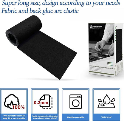 KING MOUNTAIN Canvas Iron on Patch, Waterproof 100% Cotton Fabric Repair Patch - Image 3