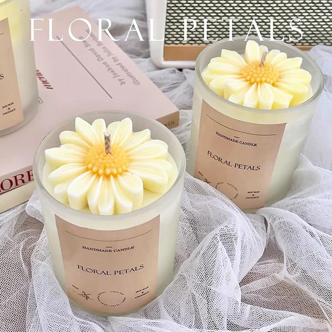 2Pcs Flower Daisy Valentine Silicone Candle Making molds Silicone Flower Shapes - Image 8