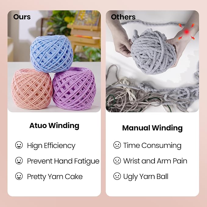 Winartton Electric Yarn Winder for Crocheting, Heavy-Duty Yarn Ball Winder 10 - Image 7