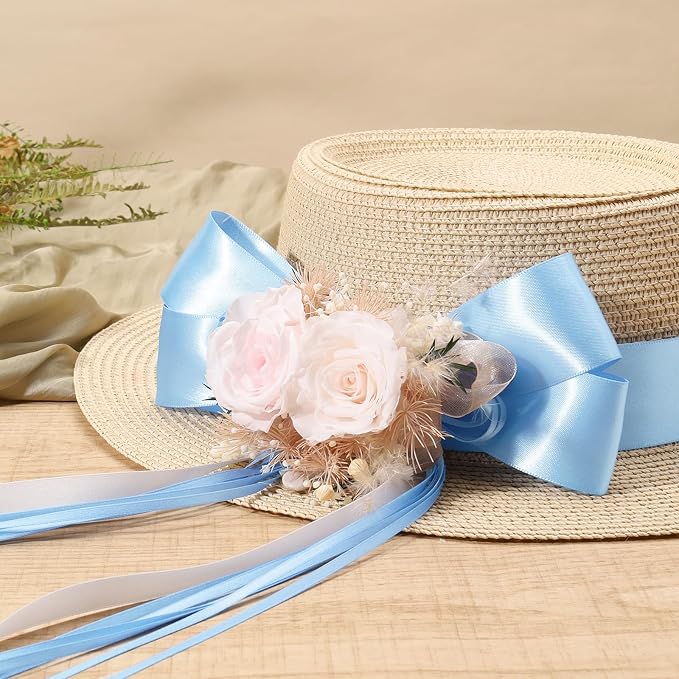 LaRibbons 1 Inch 50 Yard Double Faced Satin Ribbon, Light Blue Satin Craft - Image 4