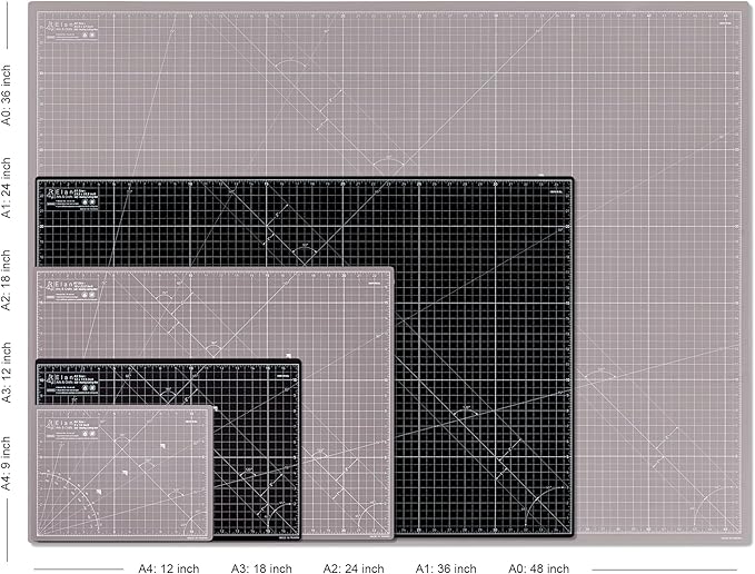 Elan Cutting Mat A4 Black & Taupe, Self Healing Cutting Mat 9x12 Inch, 5-Ply - Image 6