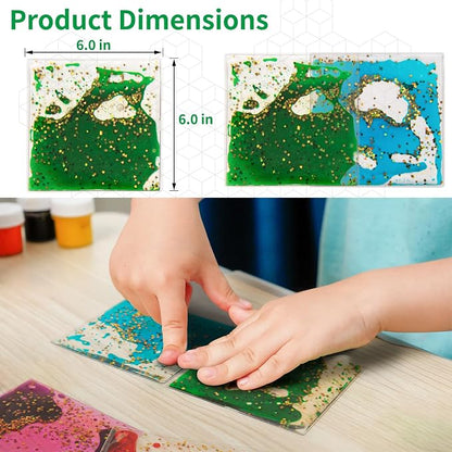 LONGKING 2-Pack Liquid Tiles for Kids, Soft Gel Liquid Sensory Toys for - Image 5
