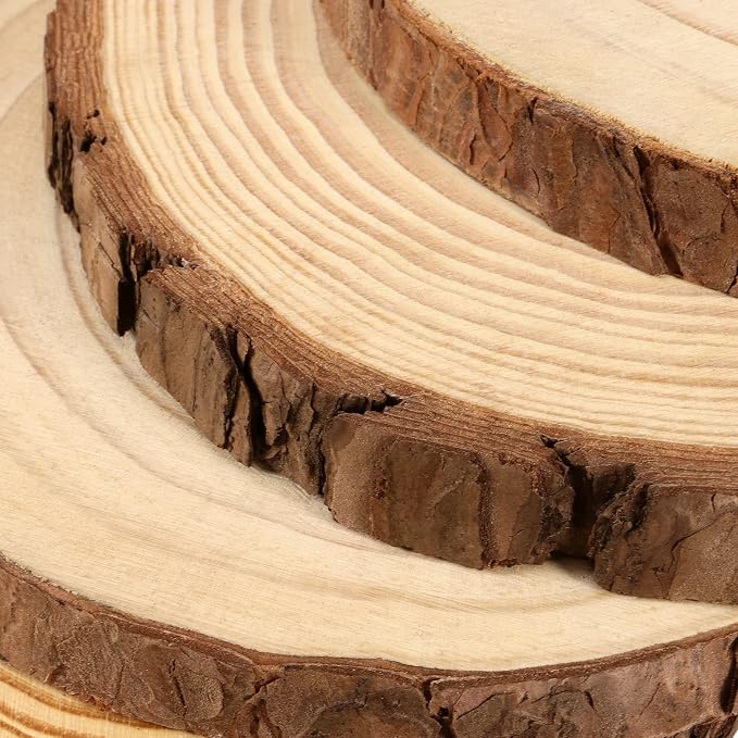 JEUIHAU 8 PCS 7-8 Inches Natural Wood Slices - Image 3