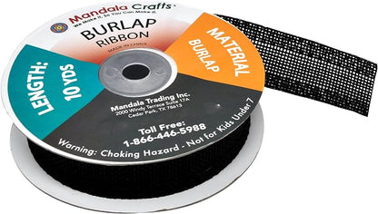 Mandala Crafts Black Burlap Ribbon 1 Inch Wide Jute Ribbons - Image 4