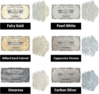 CSY art gallery Metallic -Pearlescent-Glitter Acrylic Ink -Shining Calligraphy - Image 2