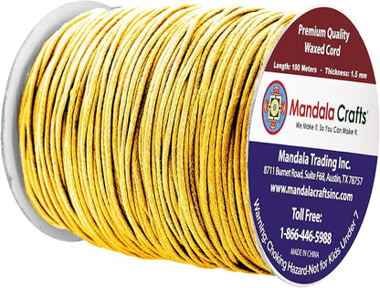 Mandala Crafts 1.5mm 109 Yards Light Gold Cotton Waxed Cord - Image 2