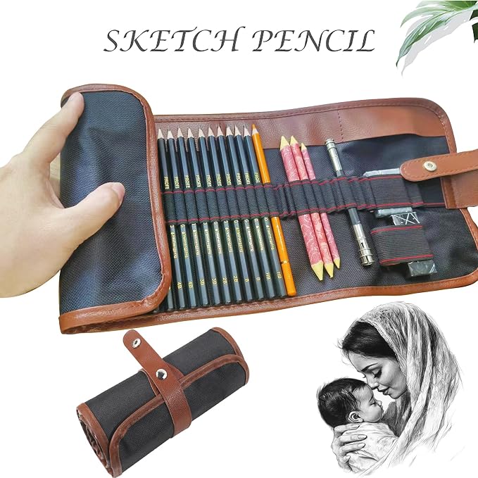 Sketching Pencil Set, Drawing Pen Charcoal Sketch Included Graphite Pencils - Image 4