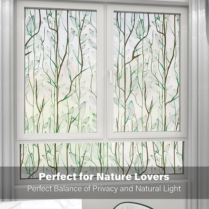 Donox Frosted Glass Window Film Heat Control UV Blocking, Static Cling Reusable - Image 3