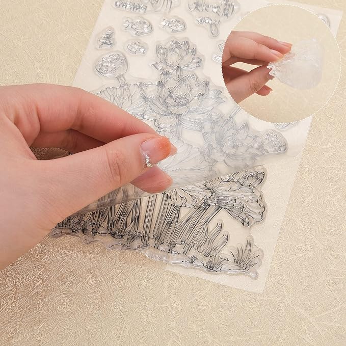 ORIGACH 9 Sheets Plants and Flowers Clear Stamps Silicone Transparent Stamps - Image 6