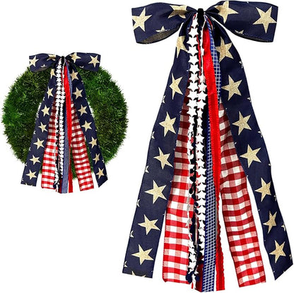 Large Patriotic Star Ribbon Bow by Unknown