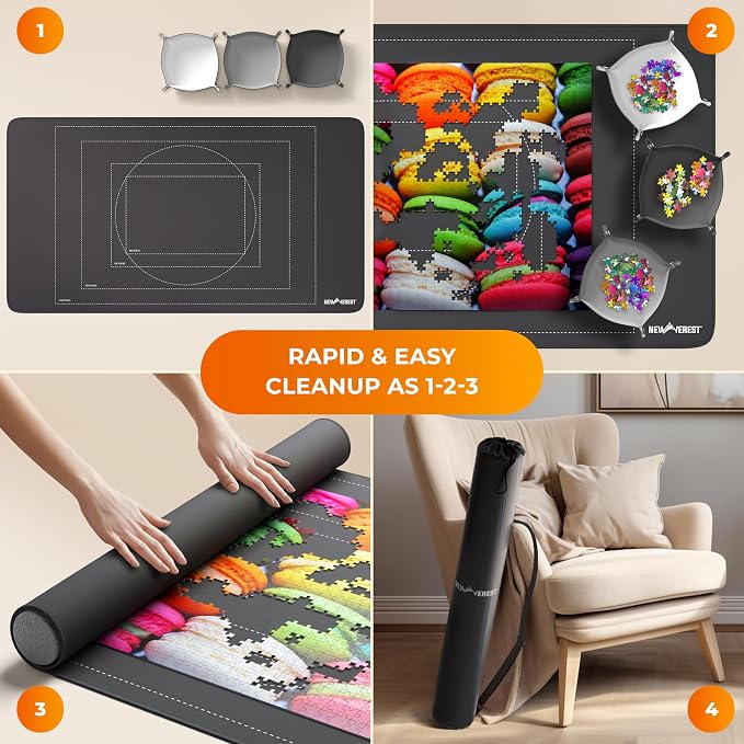 The Original Newverest Jigsaw Puzzle Mat Roll Up, Saver Pad 46” x 26” Portable - Image 7