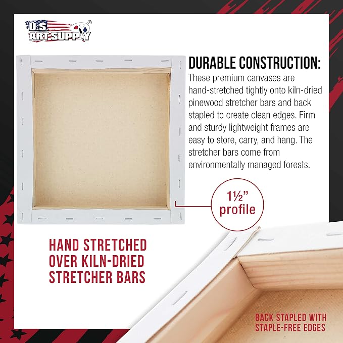 U.S. Art Supply Square Stretched Canvas - Image 3