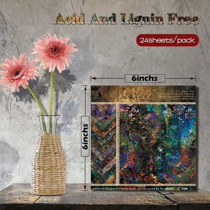 Scrapbook Paper Pad, 24 Sheets Mixture Colored Paper, Scrapbooking Supplies - Image 6