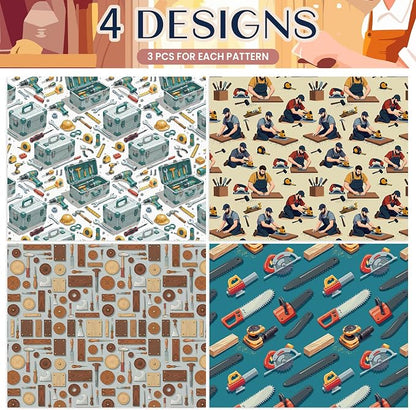Pineraap 12 Sheets Carpenter Wrapping Paper, Woodworking Tools & Craftsman - Image 3