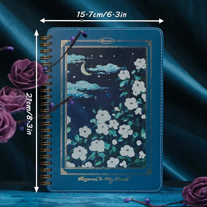 Spiral Notebook for Women, Durable A5 Leather Hardcover Notebooks, 140 Lined - Image 2