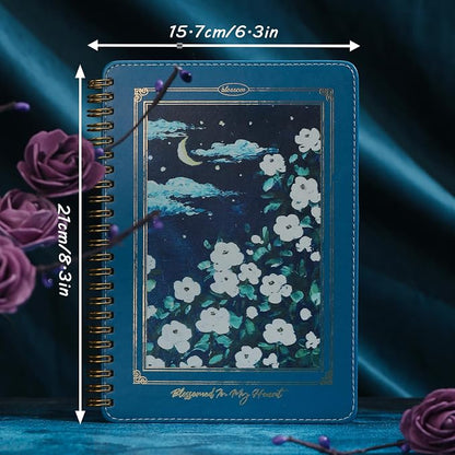 Spiral Notebook for Women, Durable A5 Leather Hardcover Notebooks, 140 Lined - Image 2