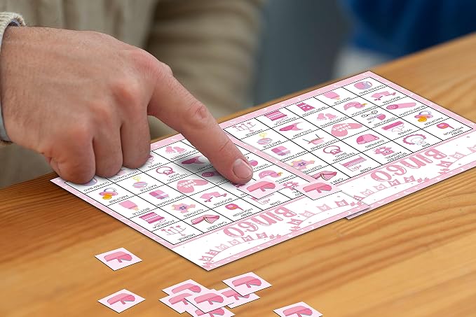 Pink Shower Party Bingo Cards, Shower Bingo Game, Shower Party Games - Image 3