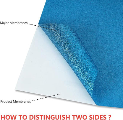 guangyintong Glitter Sky Blue Heat Transfer Vinyl HTV Rolls - Image 3